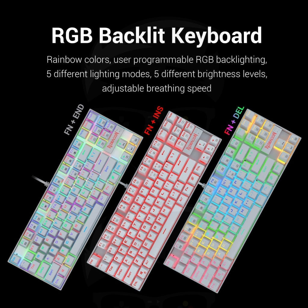 Redragon KUMARA K552 RGB White KEYBOARD Redragon KUMARA K552 RGB White KEYBOARD